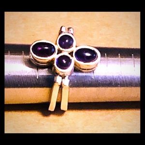 Dual amethyst and blue chalcendony ring size 6